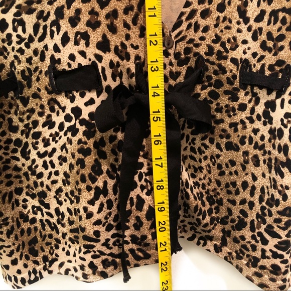 Sarah Spencer Silk Cheetah Cardigan Sweater w/ Bow - Picture 11 of 14